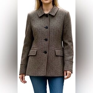 Banana Republic Brown Tweed Pea Coat